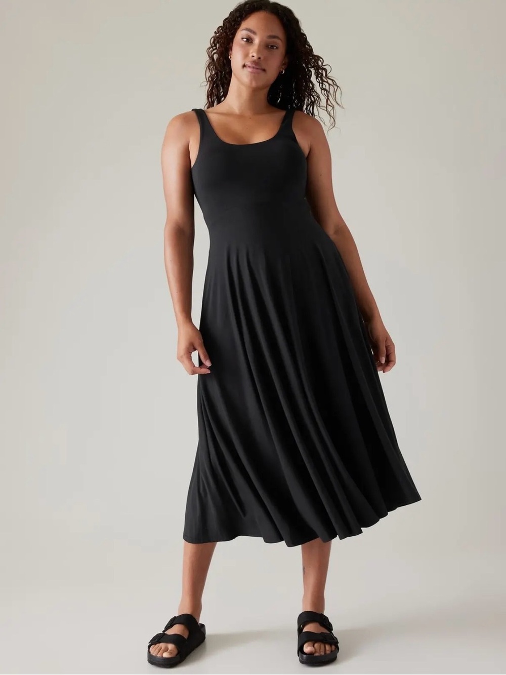Athleta Santorini Midi Dress Size Small Black